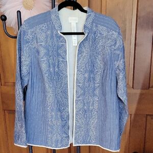 CHICO'S EMBROIDERED QUILTED JACKET
